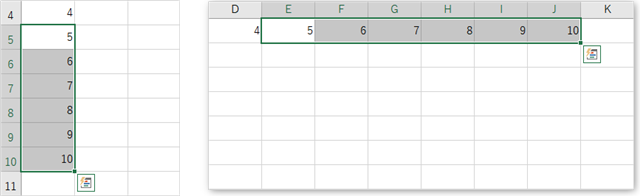 数字の連番が振れる